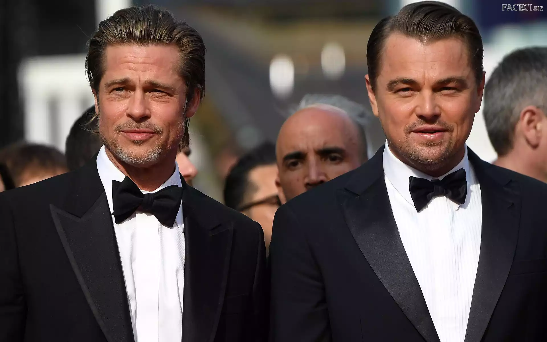 Białe, Garnitury, Koszule, Aktorzy, Muszki, Brad Pitt, Czarne, Leonardo DiCaprio